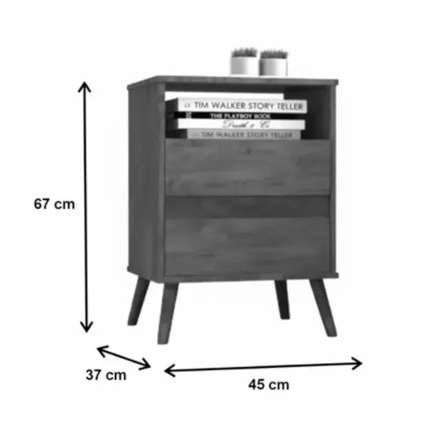 Mesa de Cabeceira Paris Canela/Off White - Foto 2