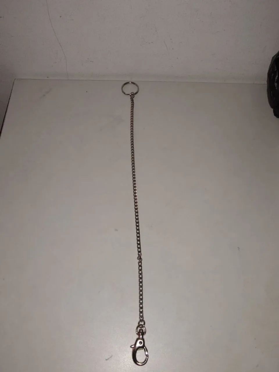 Chaveiro de corrente com gancho metálico 