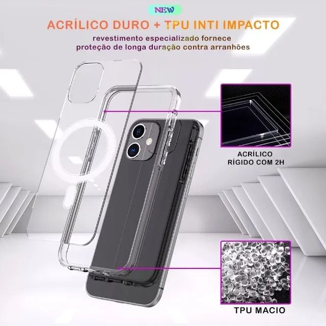 Capa para iphone 12 e modelos magsafe com proteção contra impacto  - Foto 4