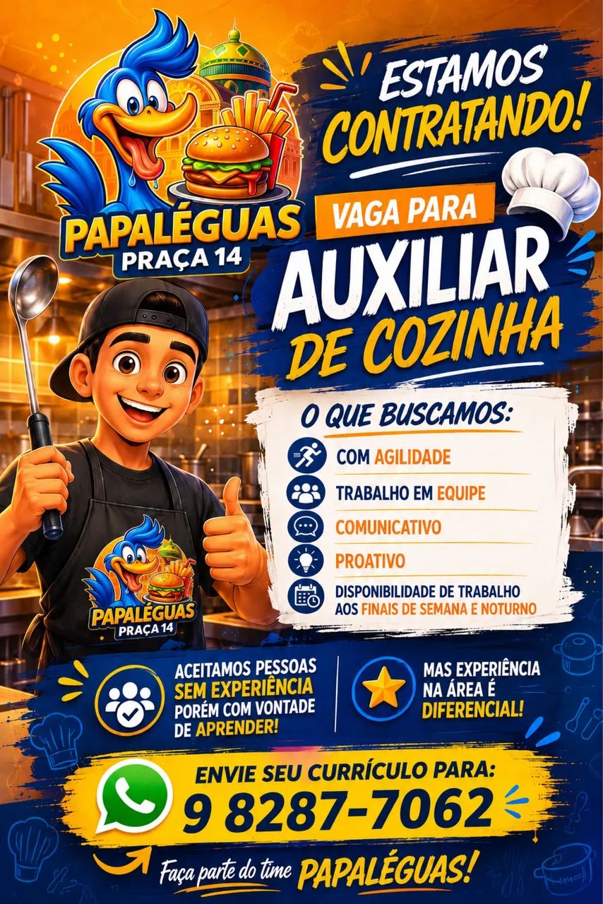 Vaga para AUXILIAR DE COZINHA