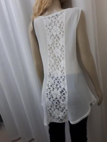 Camisa Regata seda com renda - Foto 4