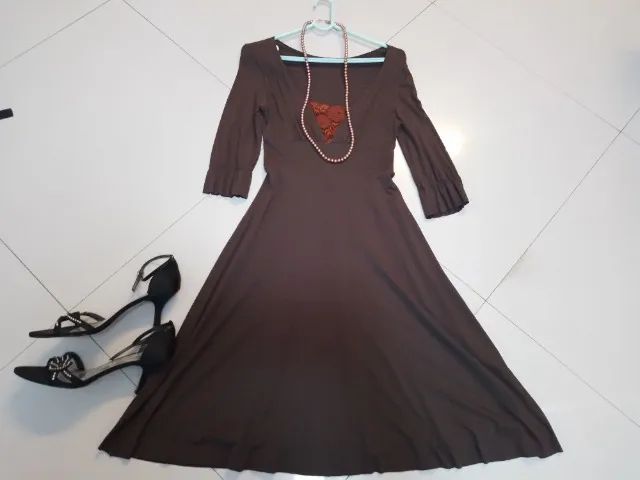 Vestido marrom midi - Foto 2