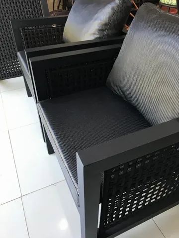 2 Poltronas Area Externa em Alumínio e Corda Náutica com Estofado - Foto 3