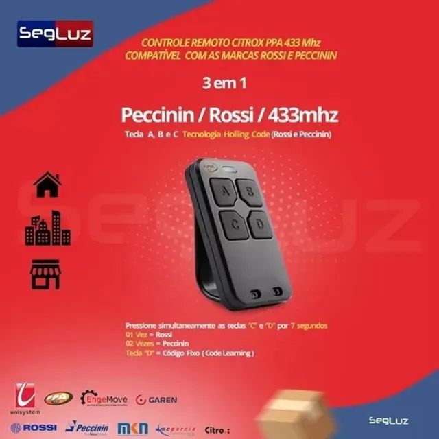 Controle Remoto Motor Portão (Rossi / Peccinin / Garen) - Foto 4