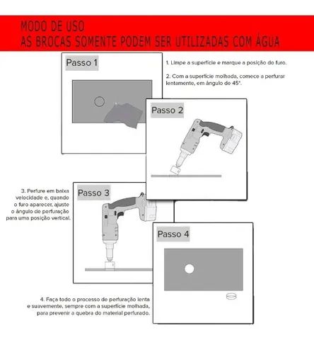 Jogo Broca Serra Copo Diamantadas 10pcs de 6 A 30mm para Vidro Mármore Granito Porcelanato - Foto 4
