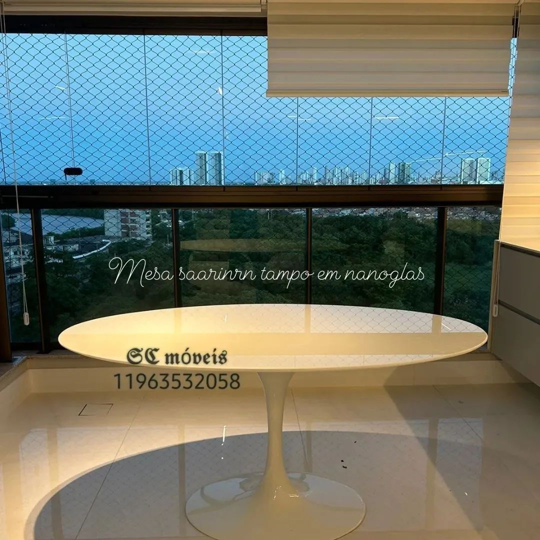 Mesa saarinen 160x90 em mármore nanoglas 