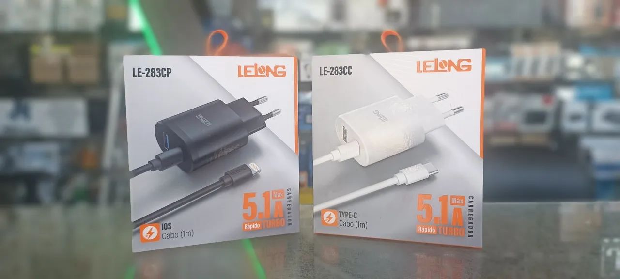 Carregador lelong IOS e Android (Distribuidora JK Eletrônicos, Honestidade e Qualidade)