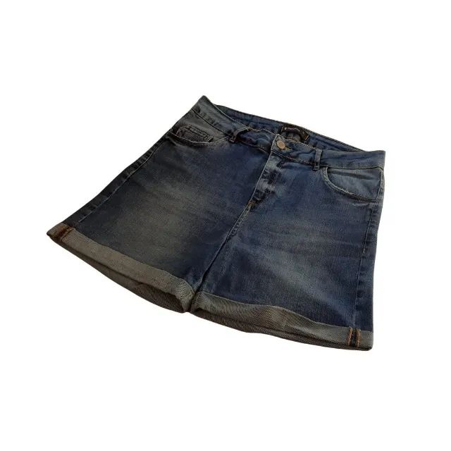 Shorts Plus Size Suellen Com Barra Dobrada Jeans - Foto 2