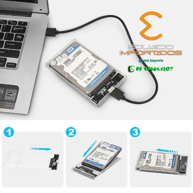Case Hd Externo 2.5 Notebook Usb 3.0 Ps4 Xbox One Pc 6gbps - Foto 3