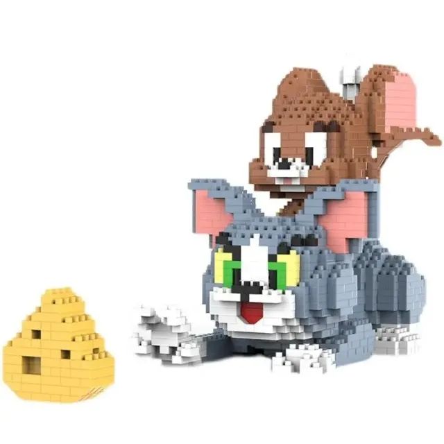 Tom e Jerry miniatura de coleção dois em um tipo lego blocos de montar