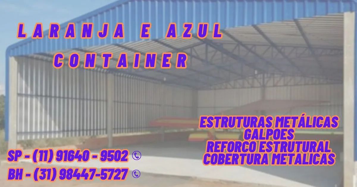 Estrutura para Galpão - Laranja e Azul - Foto 3