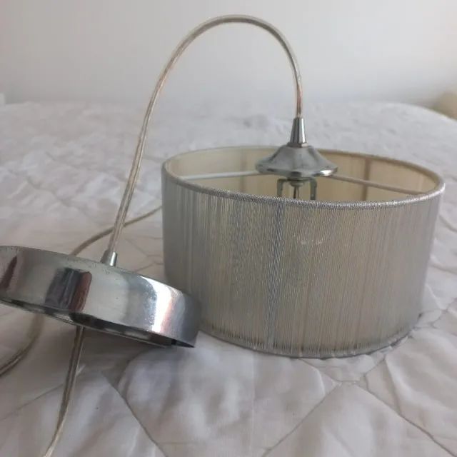 Lustre Pendente Pequeno cor Prata - Foto 4
