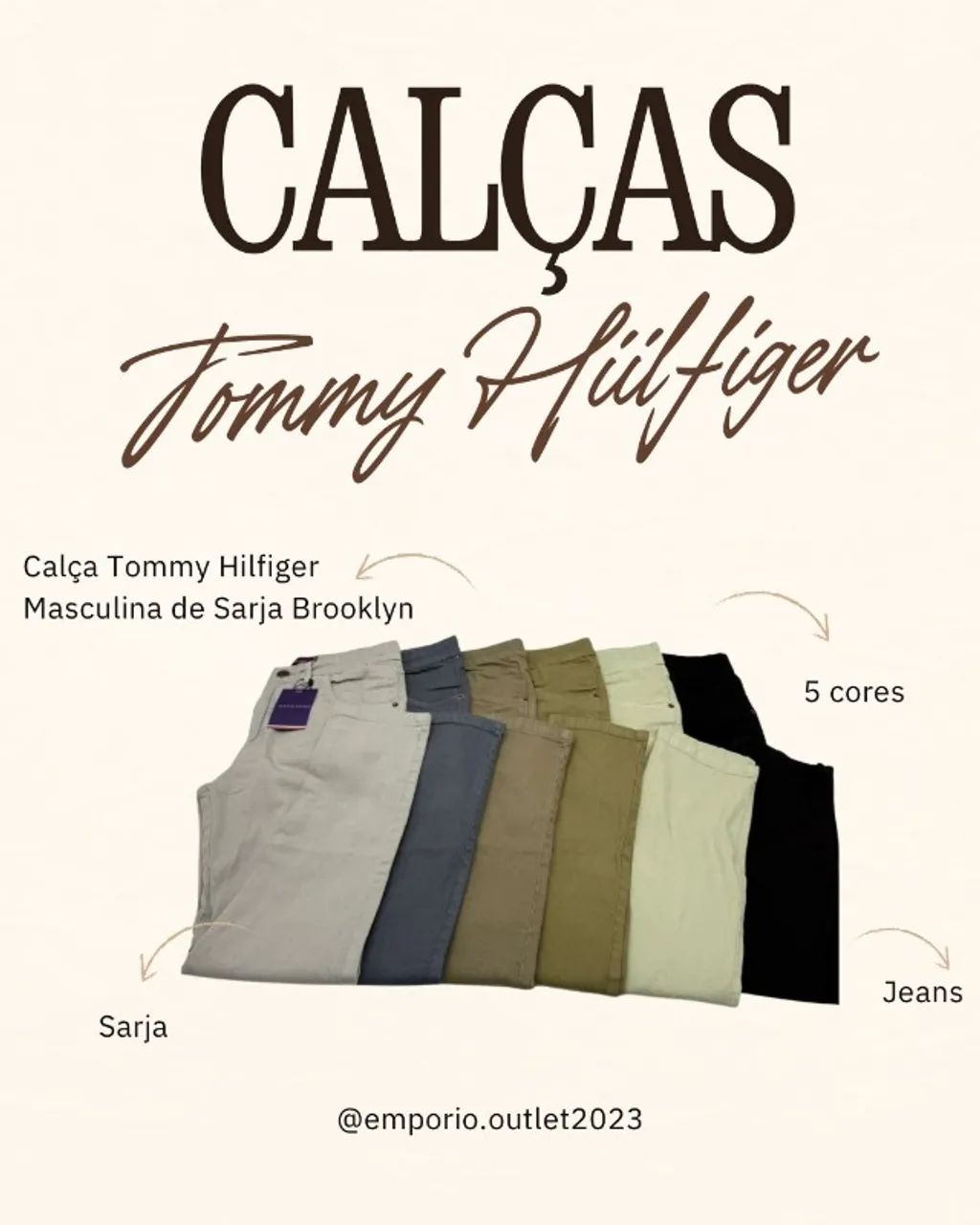 Calça Tommy Hilfiger Masculina de Sarja - Foto 3