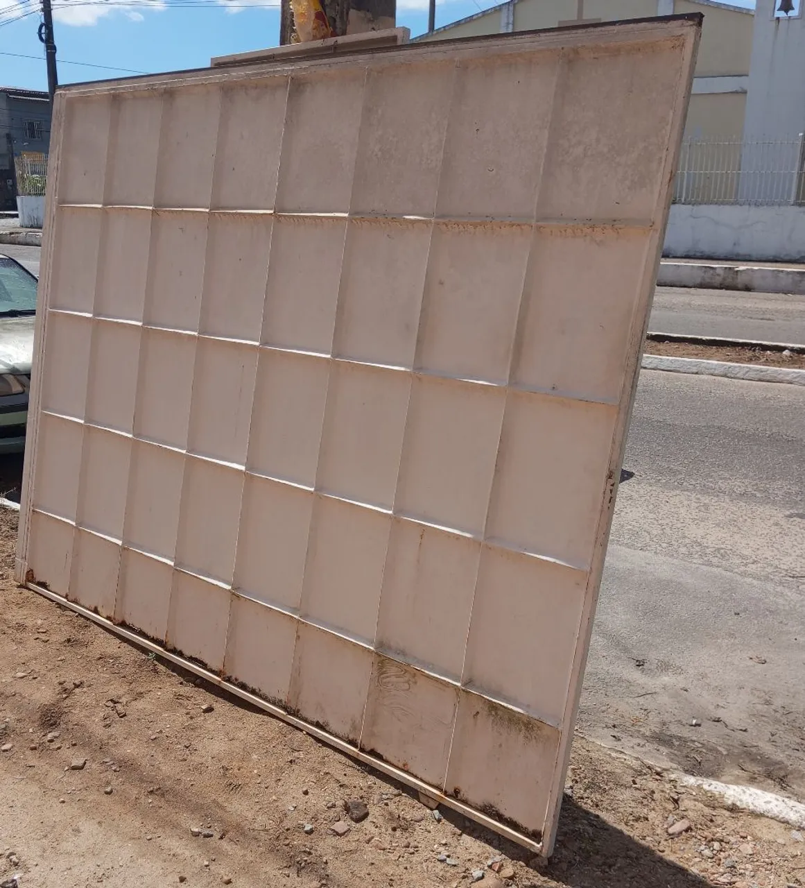 Portão de garagem galvanizado 2,53 largura x 2,0 altura