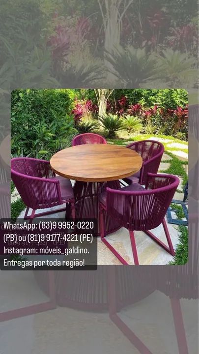 Mesa com 4 cadeiras - móveis para área externa e área gourmet  - Foto 3