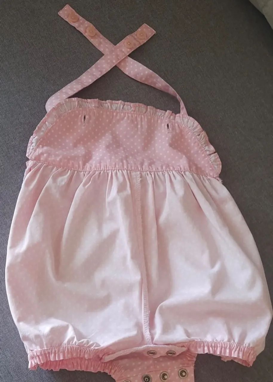 Body Genuine Kids rosa com bolas brancas - Foto 4