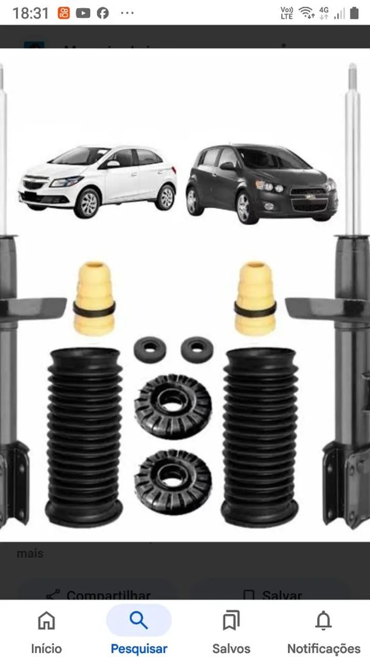 Vendo kit amortecedor dianteiro completo ônix spim colbat prisma novo Sonic dar em tds 250