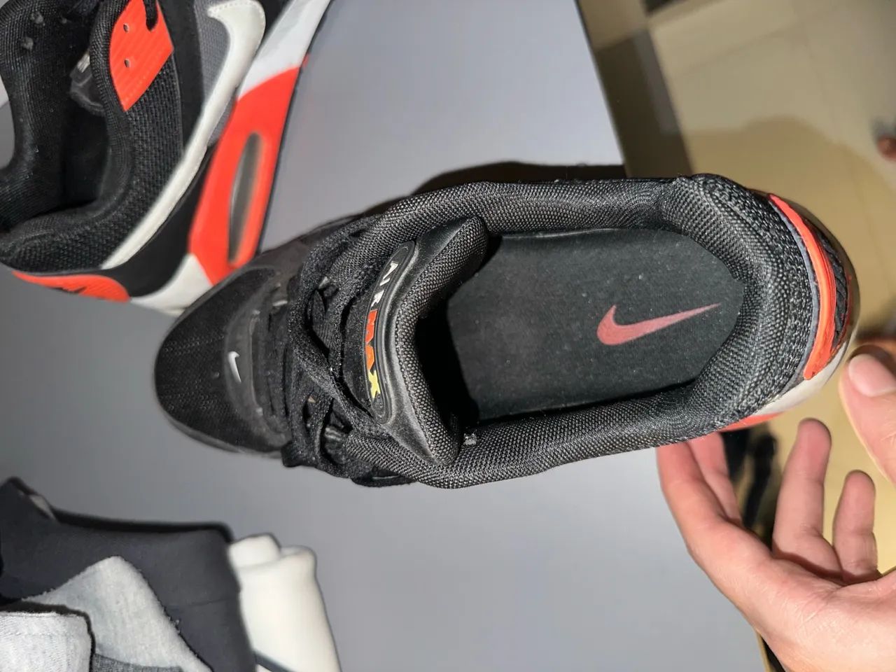 Nike Air Max Preto e Laranja Calçados Candelária, Natal