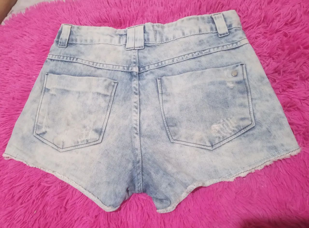 Shorts  Destroyed Qzito Jeans Feminino N;34 - Foto 2