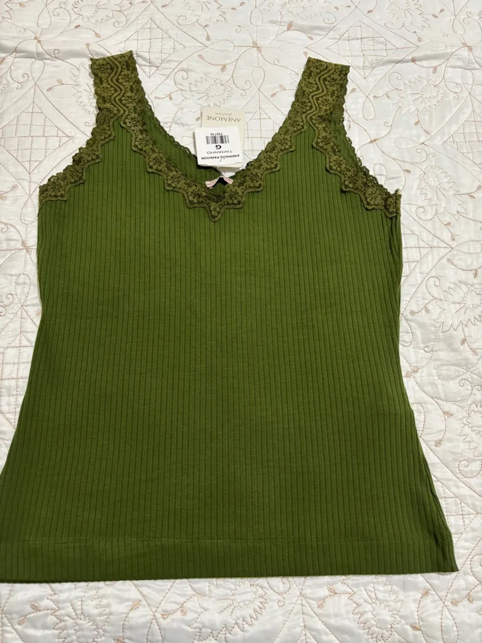 Regata Verde com Renda Anemone