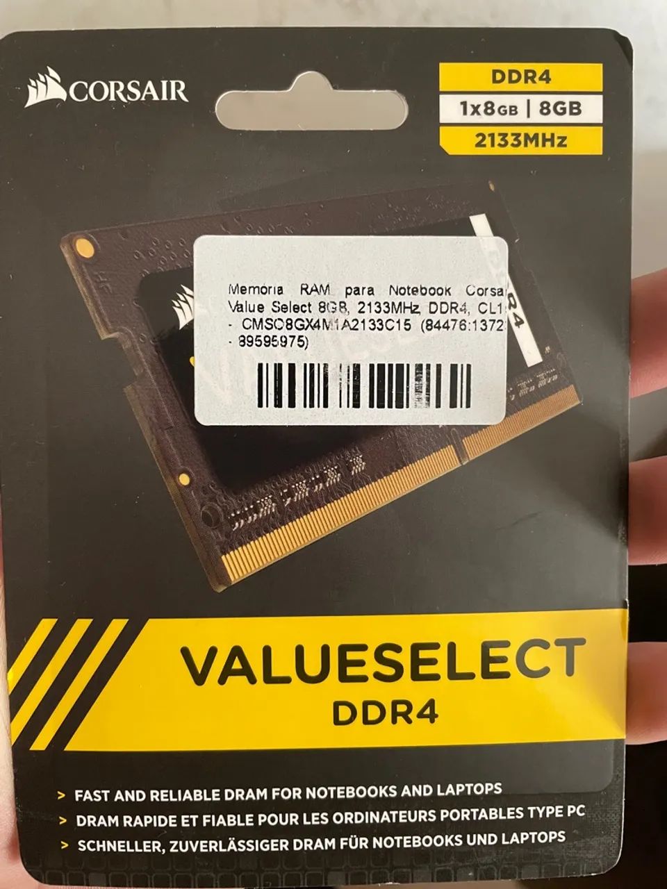 Memória ram para notebook DDR4 8GB