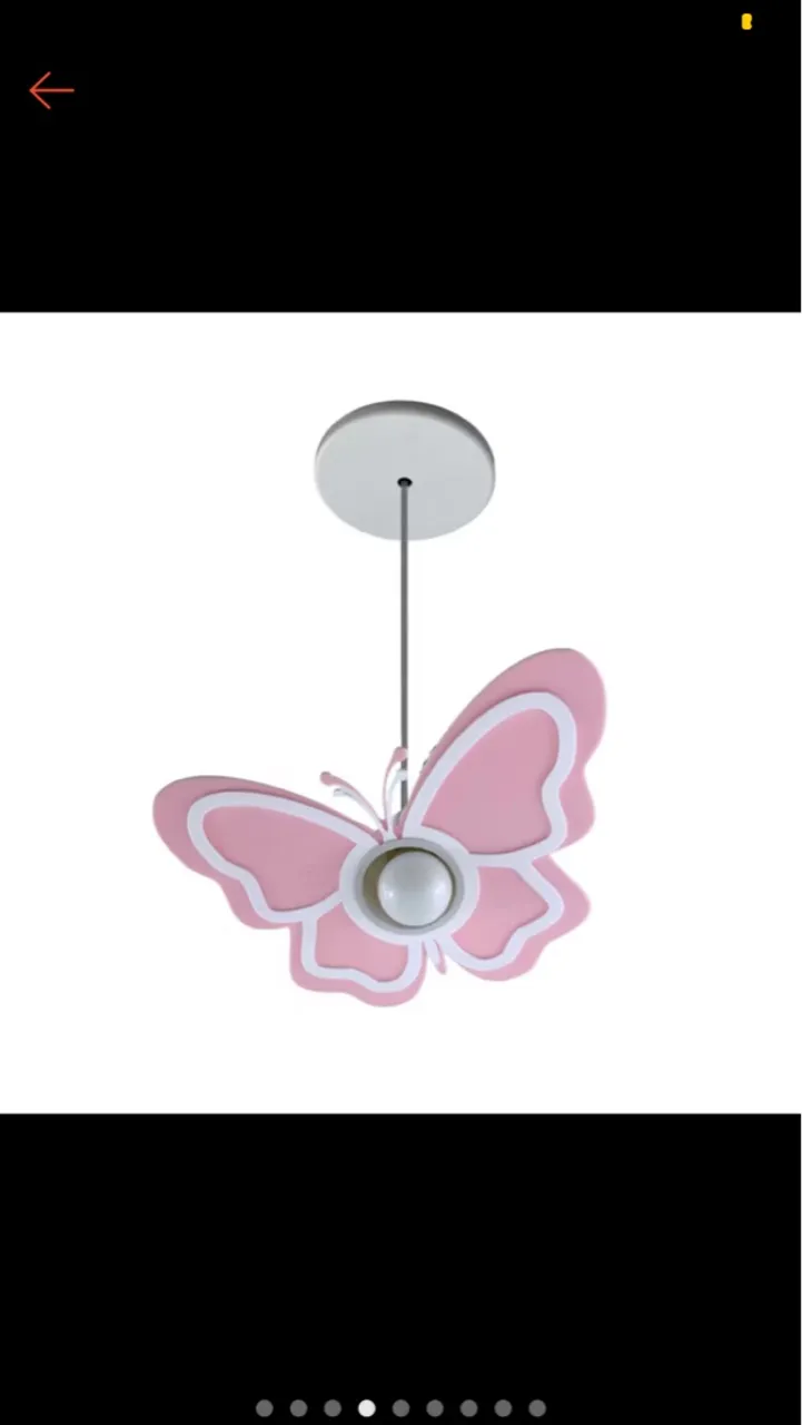 Luminária Borboleta Rosa Tendência