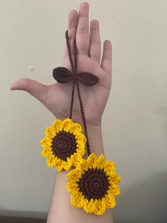Enfeite de Crochê Flor Girassol