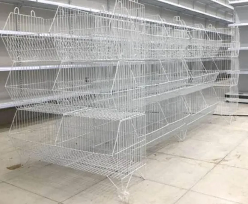 Cesto Expositores Aramado Prateleira de metal branca para organização 92cm