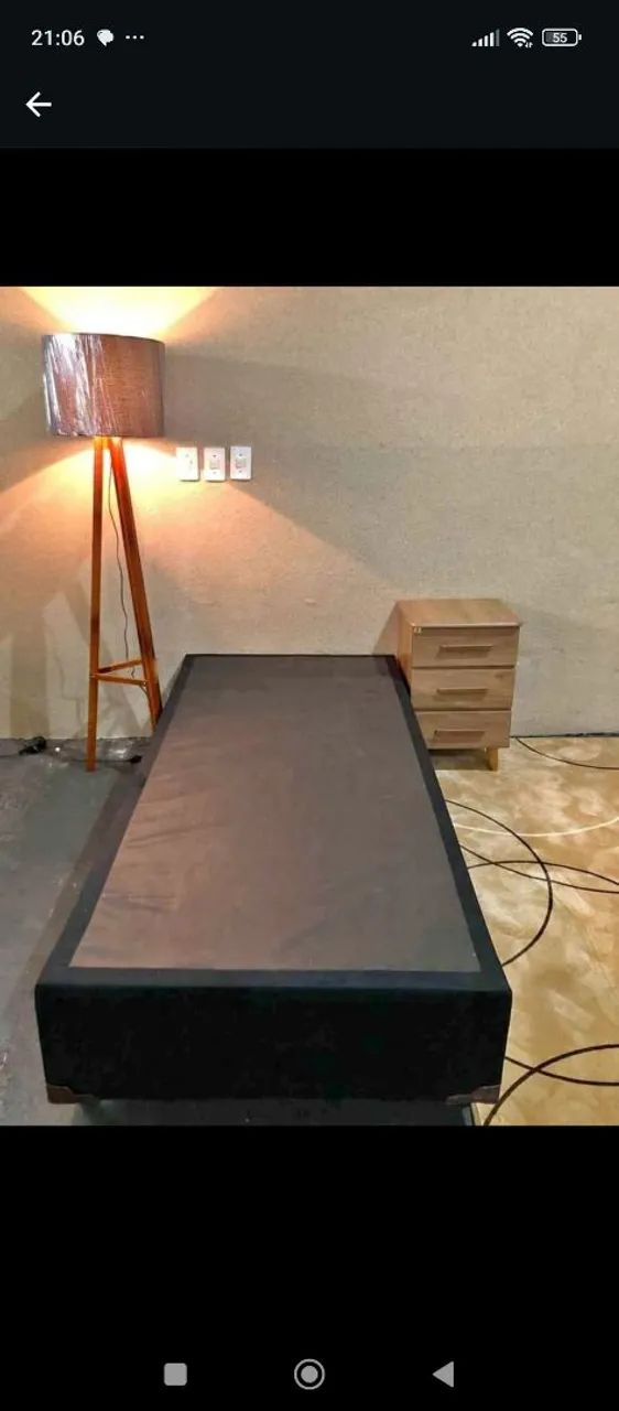 Cama Box base e colchão Solteiro