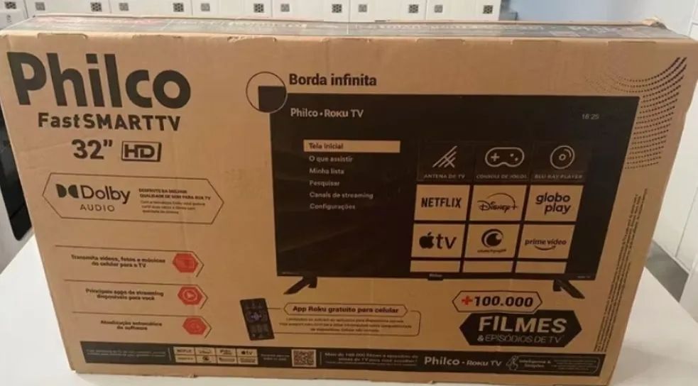 (LACRADA) Smart TV 32 Philco LED Roku TV PTV32G7PR2CGB
