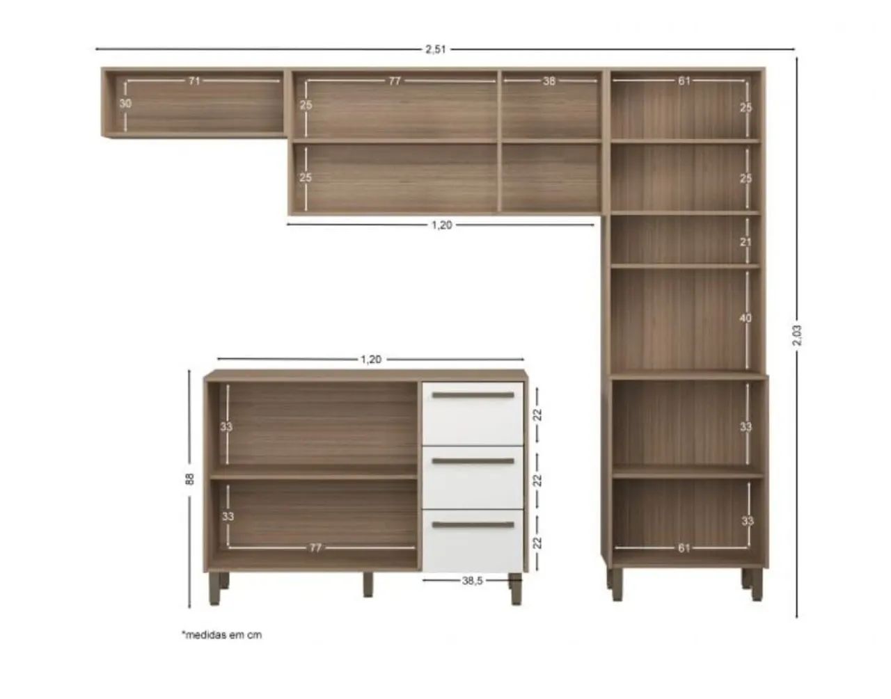 Armário de Cozinha Completo - Design Moderno - Foto 4