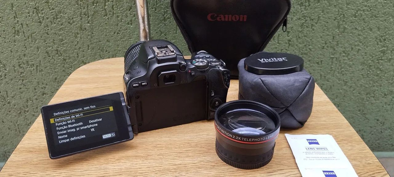 Canon SL2 Wi-fi com lente 18-55mm e adaptador lente Vivitar  - Foto 6