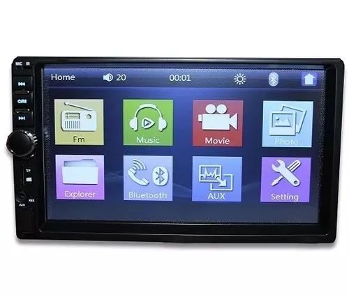 Multimidia Bluetooth USB Aux controle Mp5 2 Din 7 Polegadas universal automotiva - Foto 2
