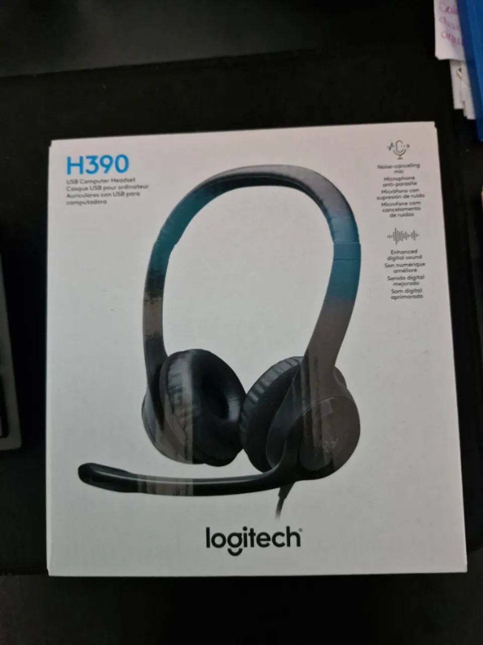 Headset com fio USB Logitech H390 (NUNCA USADO) - Foto 2