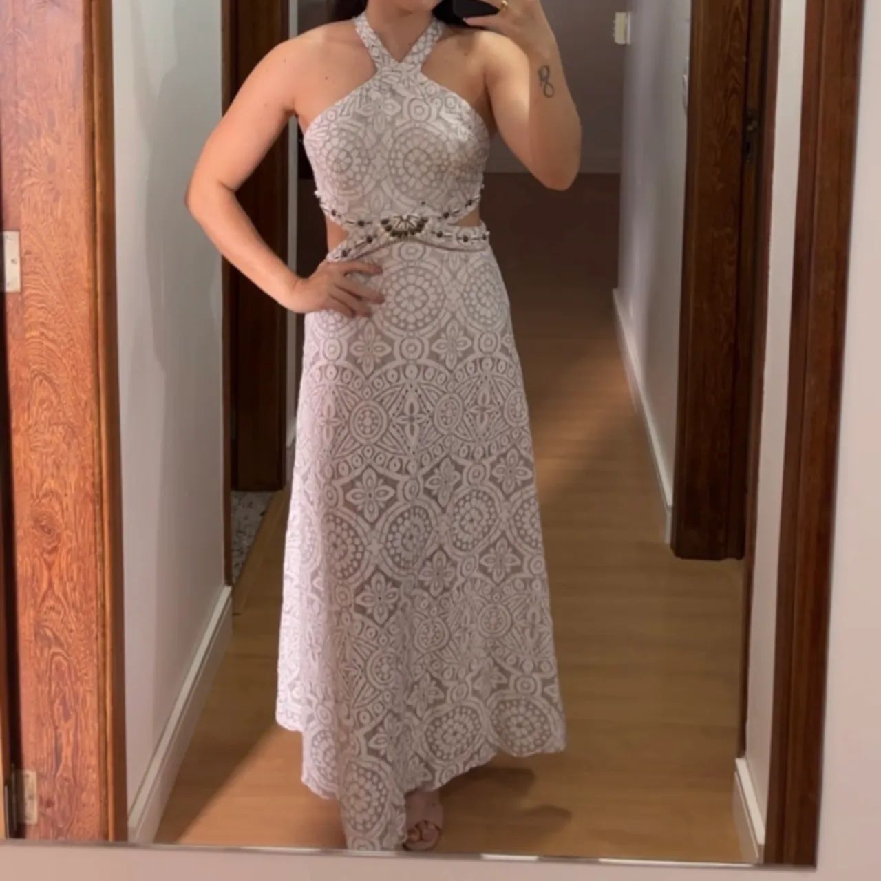 Vestido Midi de Renda Branco Dress To