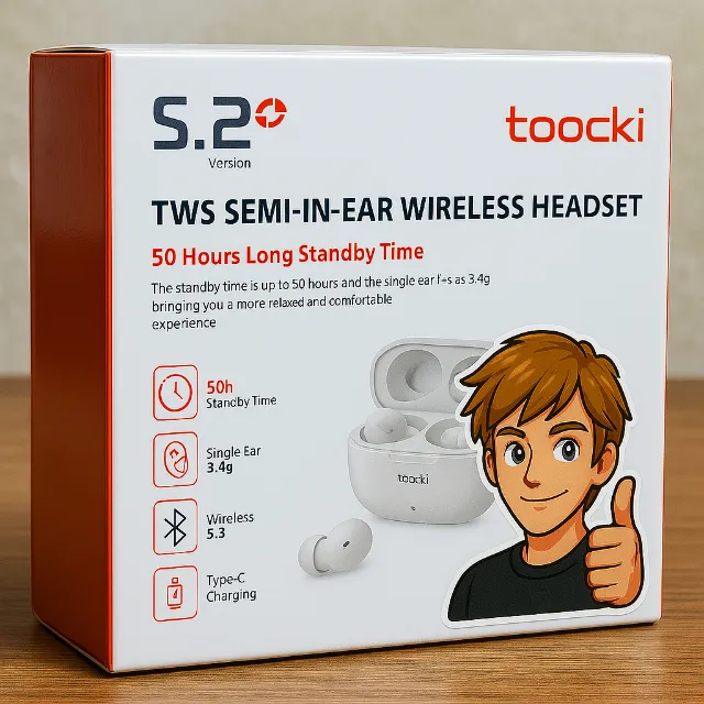 Fone Bluetooth Sem Fio Toocki TQ-EJ05 - Qualidade Premium, Conforto Total!
