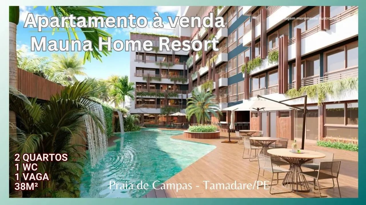 Apartamento à venda no Mauna Home Resort em Tamandare - Ipojuca - PE 2 quarto 1 wc 1 vaga 
