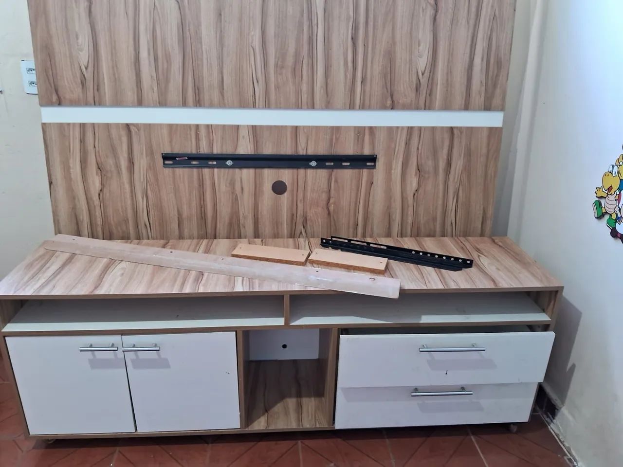 Conjunto Painel e Estante para sala