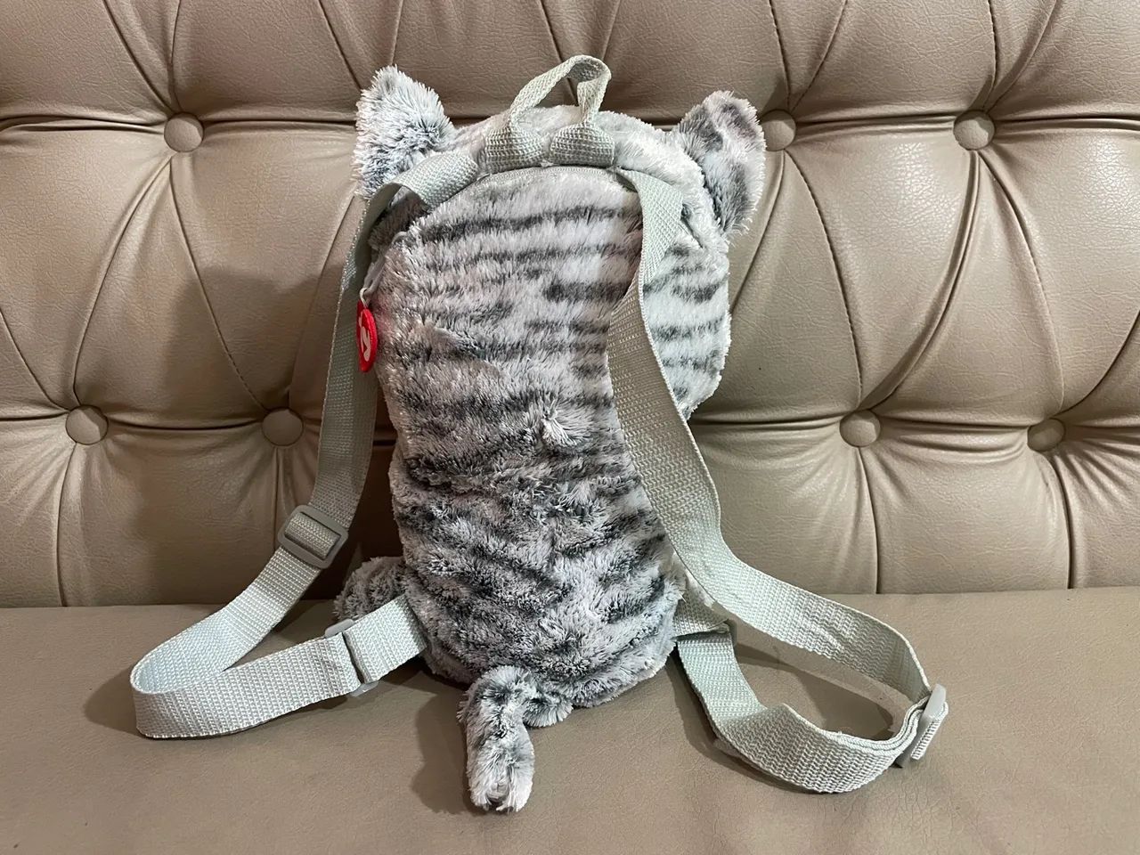 Brinwuedk Mochila Pelúcia Gata Cinza Kiki Ty - Foto 2