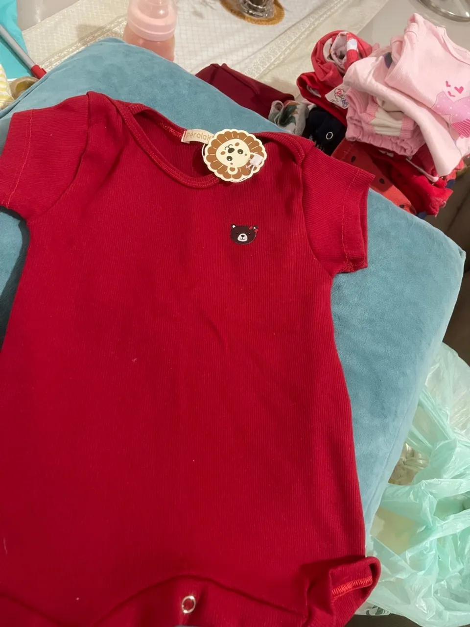 Body Bebê Menina Vermelho