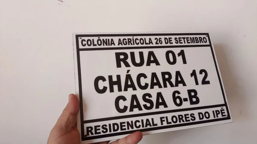 PLACA DE ENDEREÇO RESIDENCIAL  (30cm x 20cm)