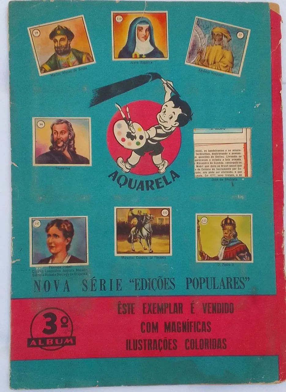  Aquarela Álbum figurinhas História do Brasil (Antigo) AQUARELA 1967 ,N°3 - Foto 6