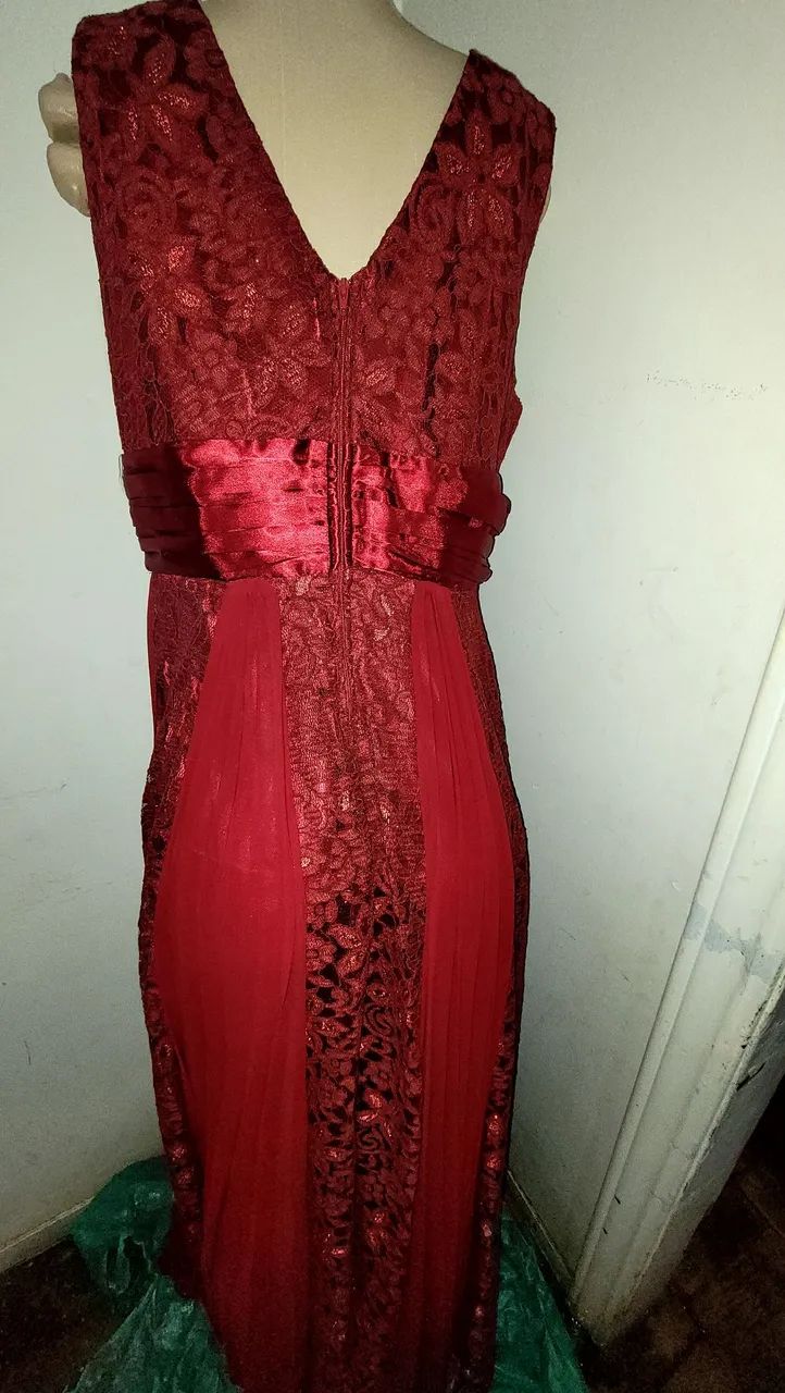 Vestido de festas g, vinho/vermelho  - Foto 2