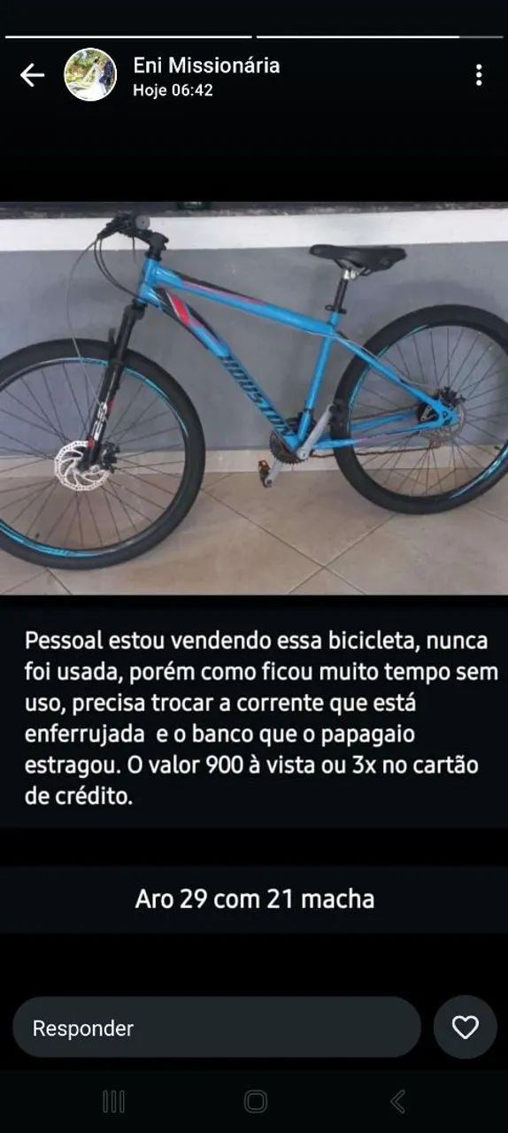 Bicicleta Aro 29 com 21 marchas