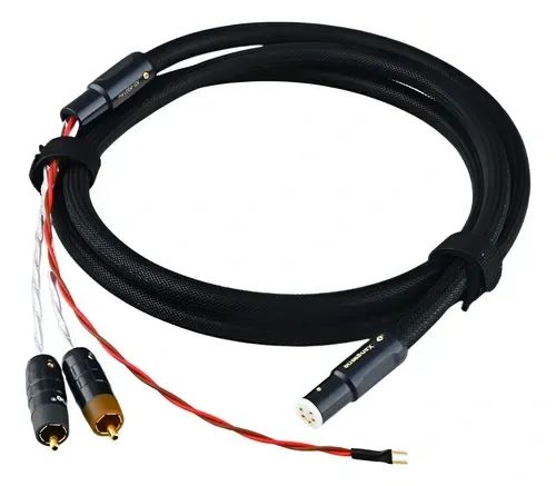 CABO DE PHONO PRATA PURA 6N CONECTOR DIN P/2 RCA MACHO
