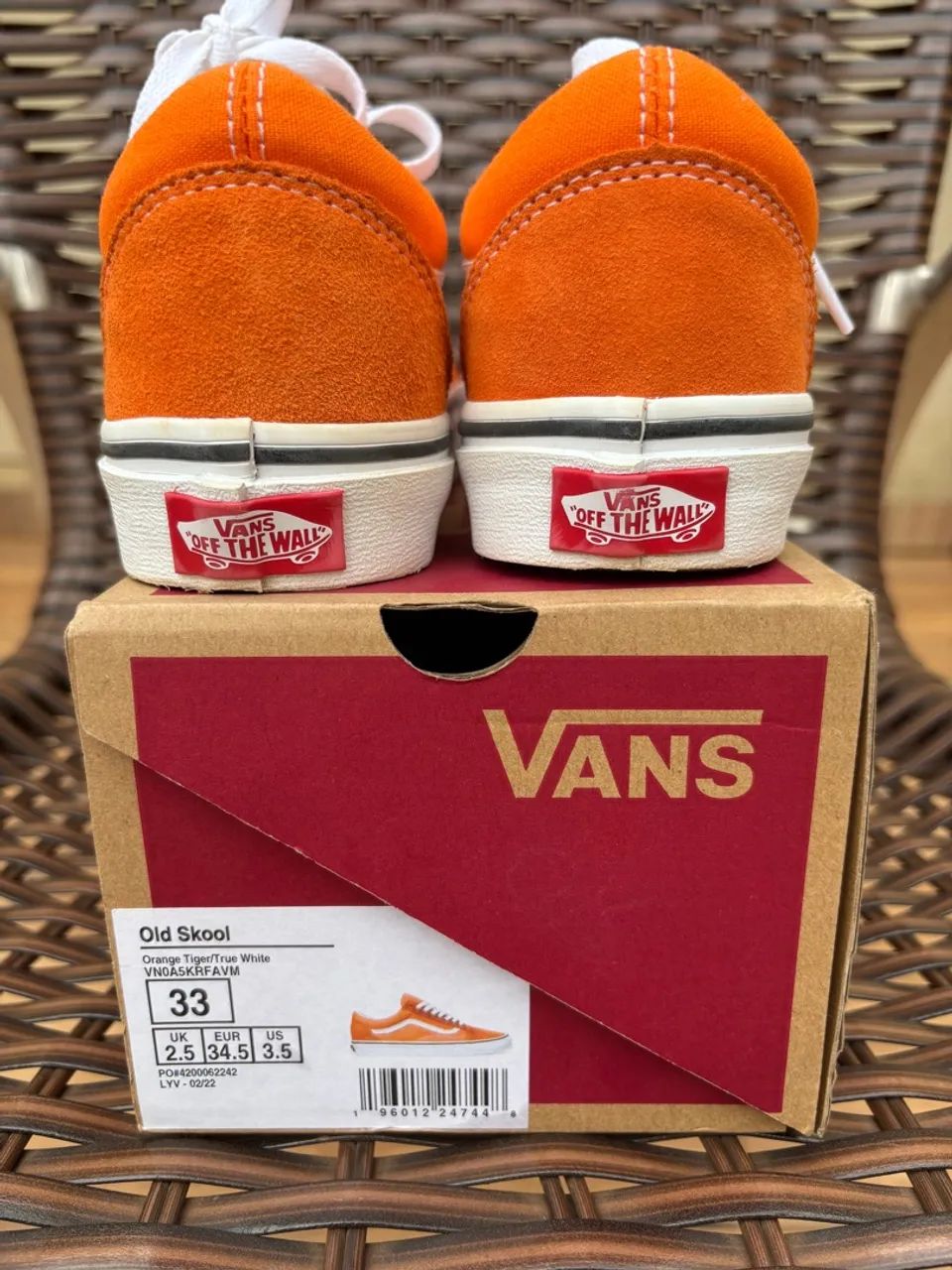 Tênis Vans Old Skool Laranja Semi Novo, Tamanho 33 Calçados