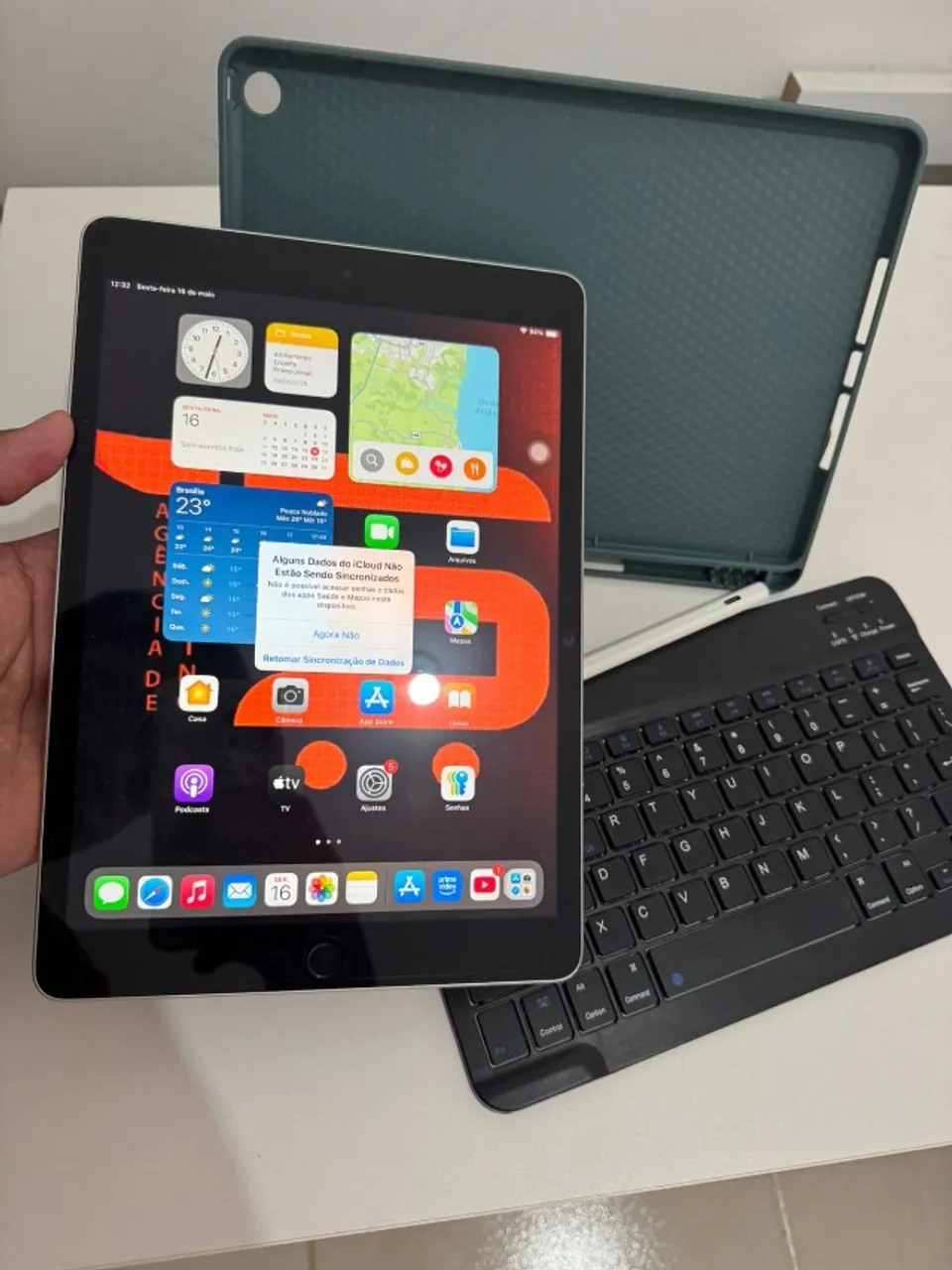 ? iPad 9ª Geração - 64GB Wi-Fi + Acessórios (Teclado + Caneta) - 10x250,00