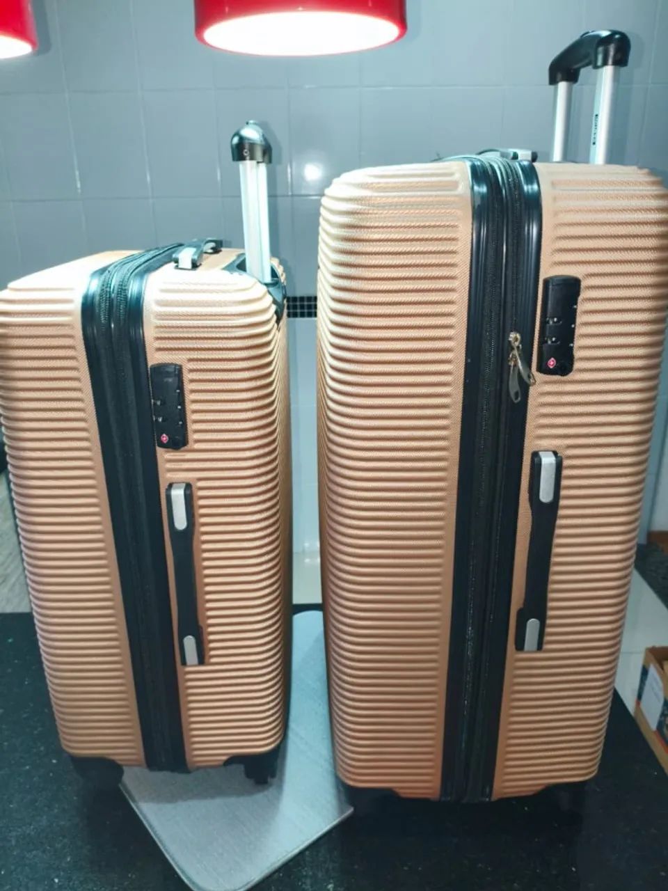 Kit Malas de Viagem Sestini com Rodas 360° 4 ALL 5T- Dourado - Foto 3