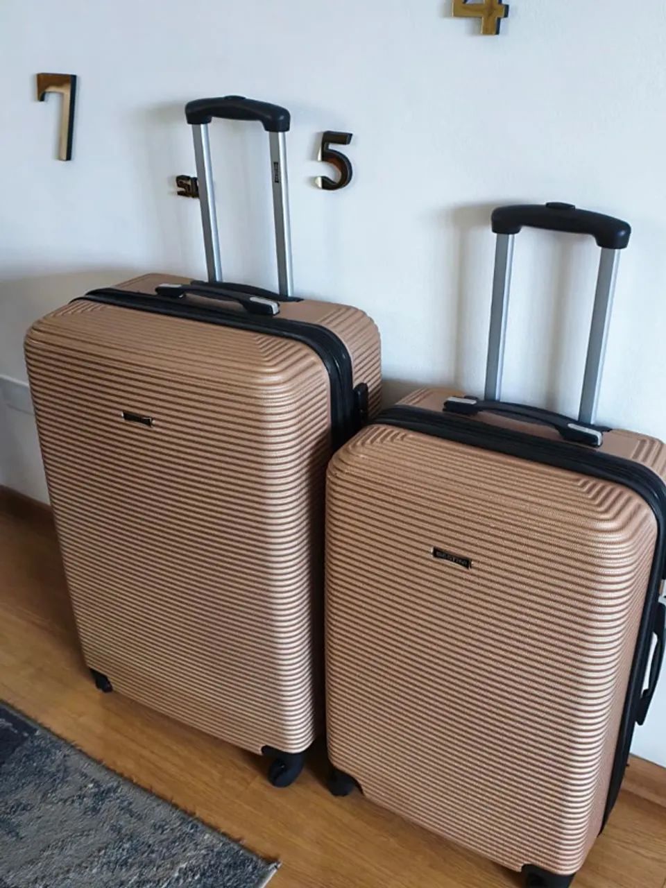 Kit Malas de Viagem Sestini com Rodas 360° 4 ALL 5T- Dourado