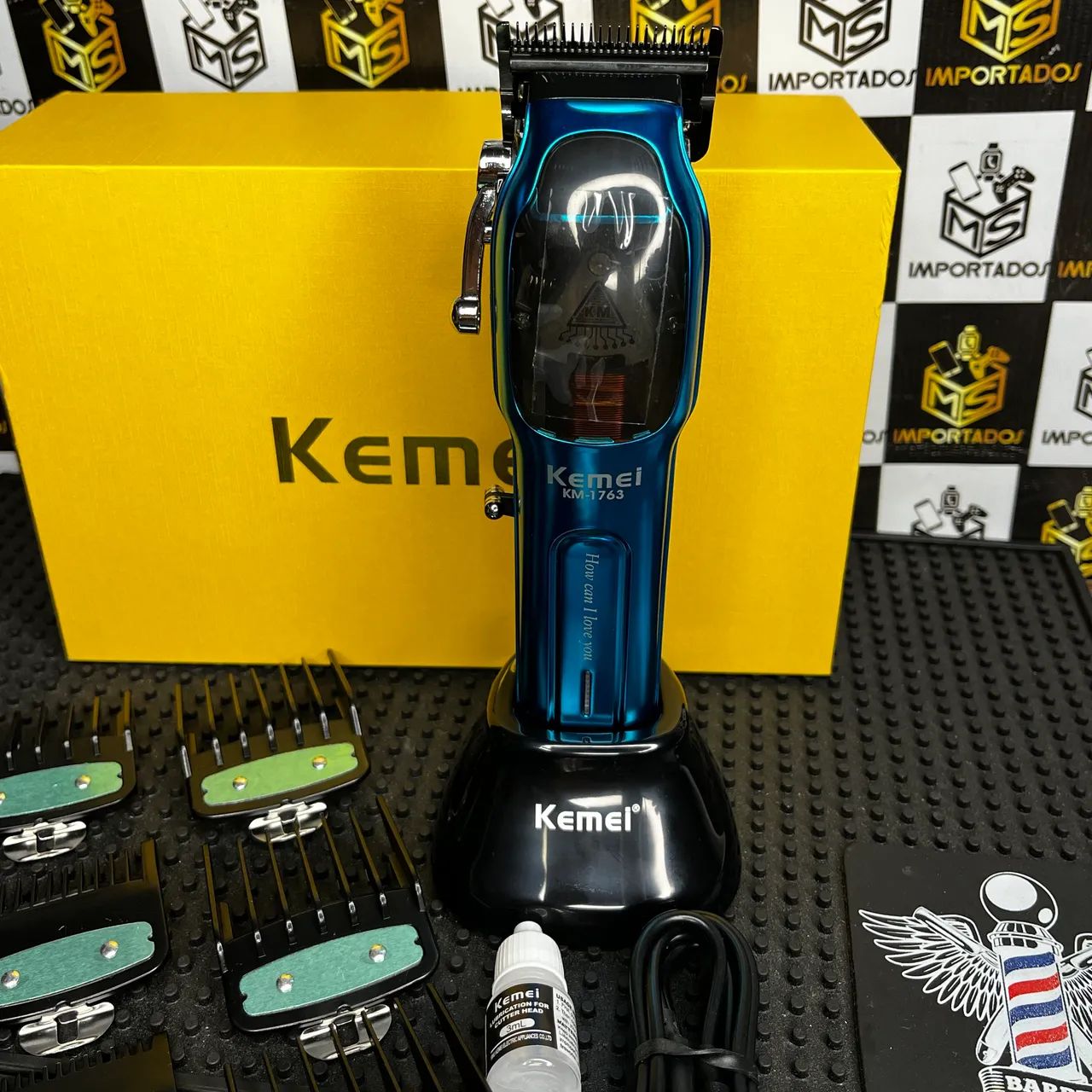 ESQUENTA BLACK FRIDAY - Máquina Kemei KM-1763 Profissional Com Base De Carregamento - Foto 5